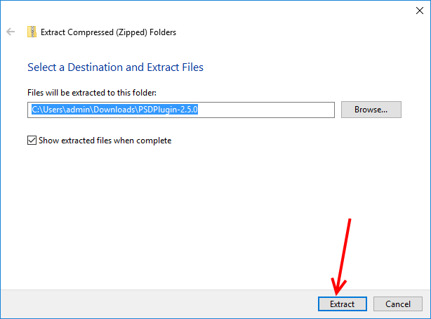 Extract Compressed (Zipped) Folders dialog box